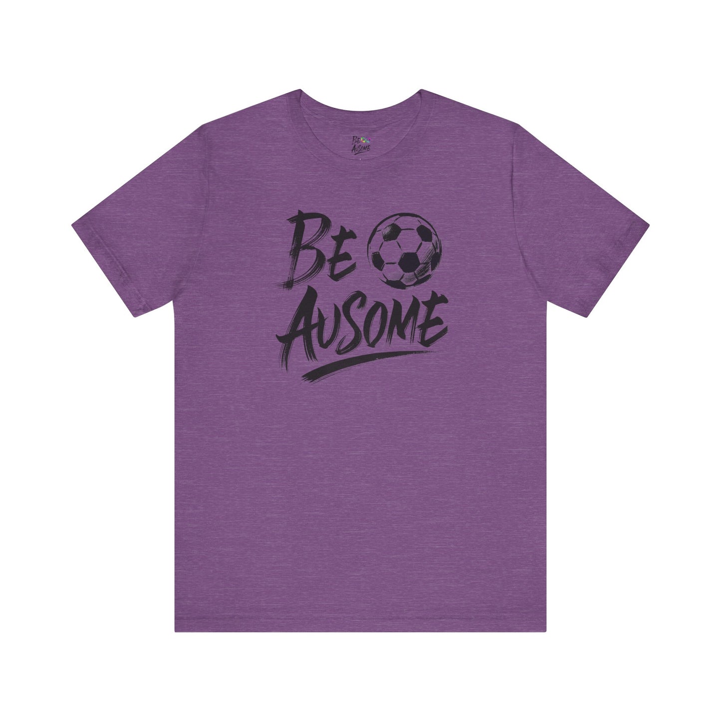 Soccer Ball Be Ausome Autism Awareness Short Sleeve Tee