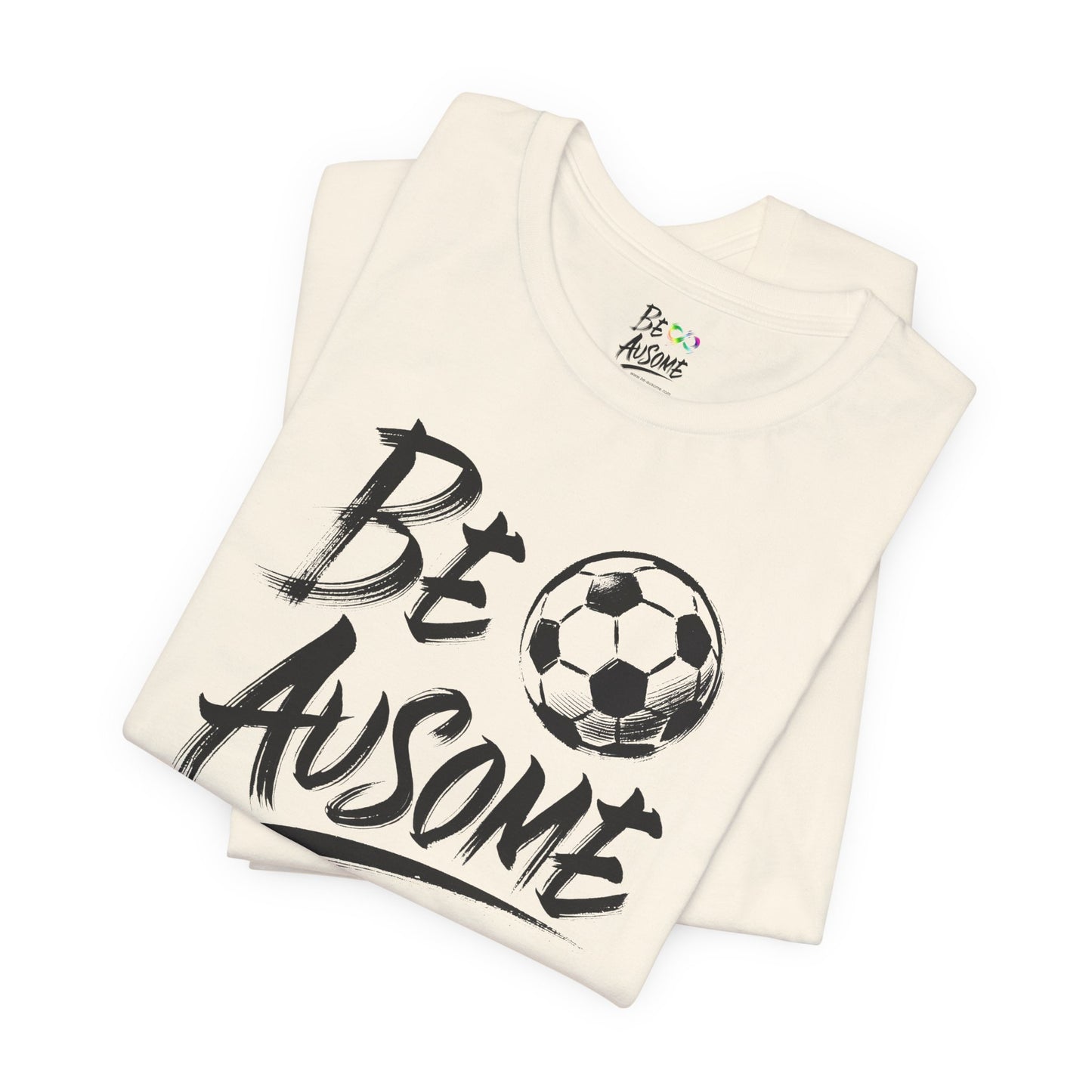 Soccer Ball Be Ausome Autism Awareness Short Sleeve Tee