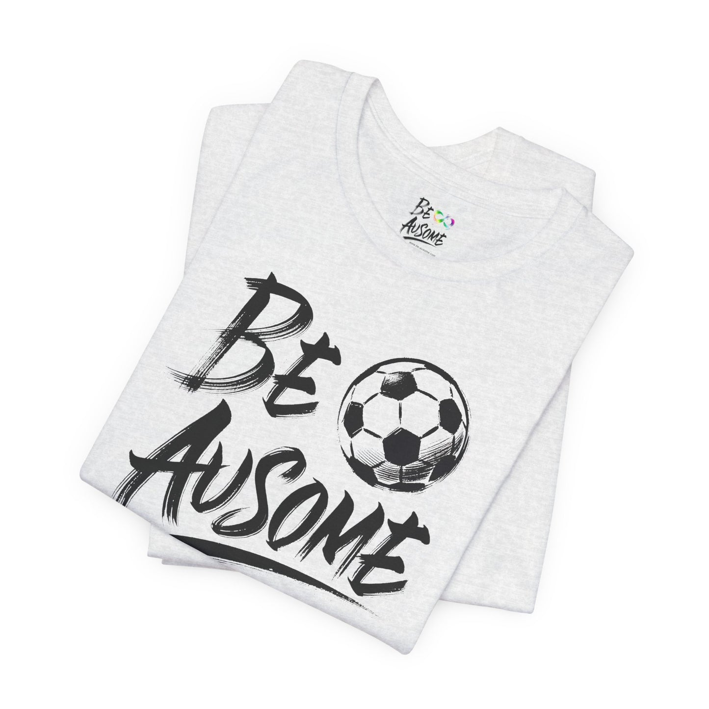 Soccer Ball Be Ausome Autism Awareness Short Sleeve Tee