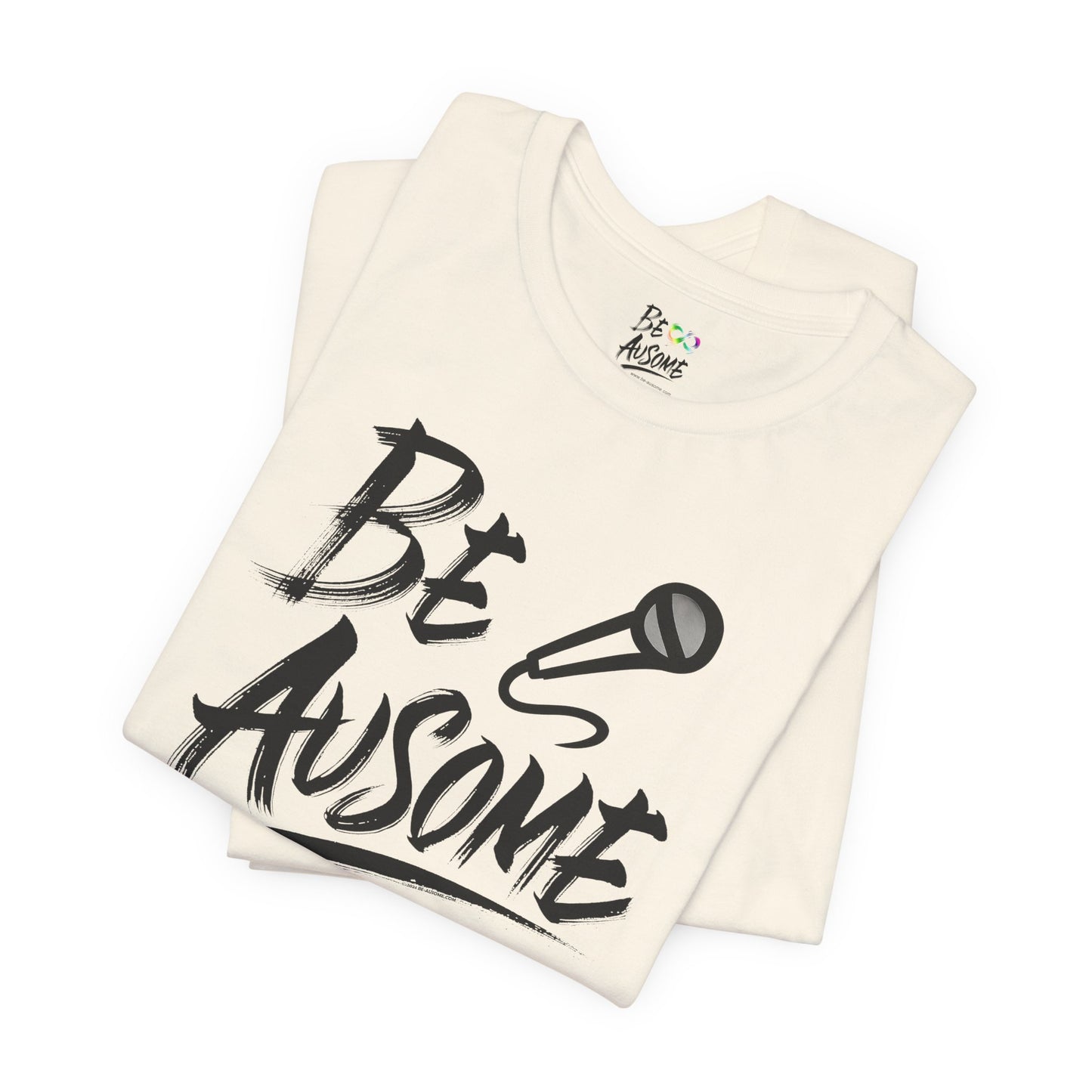 Microphone Be Ausome Autism Awareness Short Sleeve Tee
