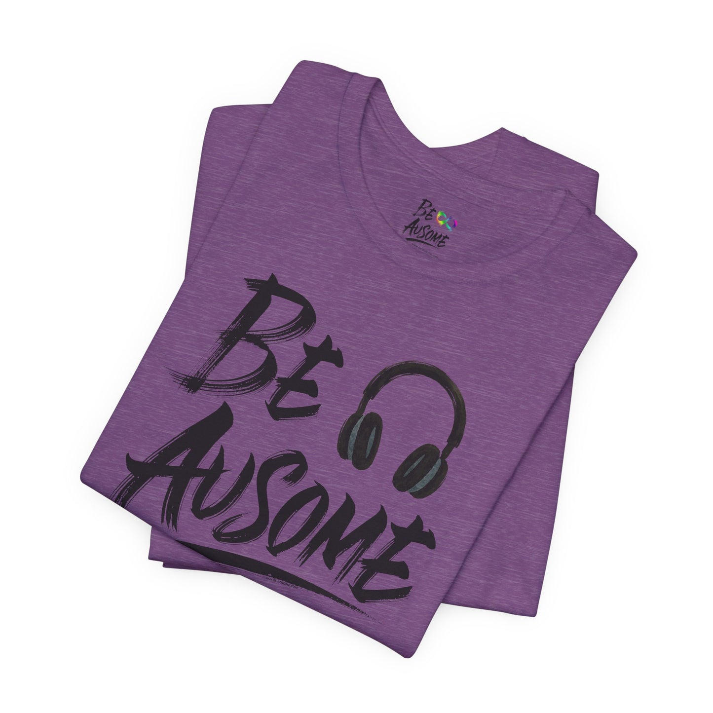 Headphones Be Ausome Autism Awareness Short Sleeve Tee