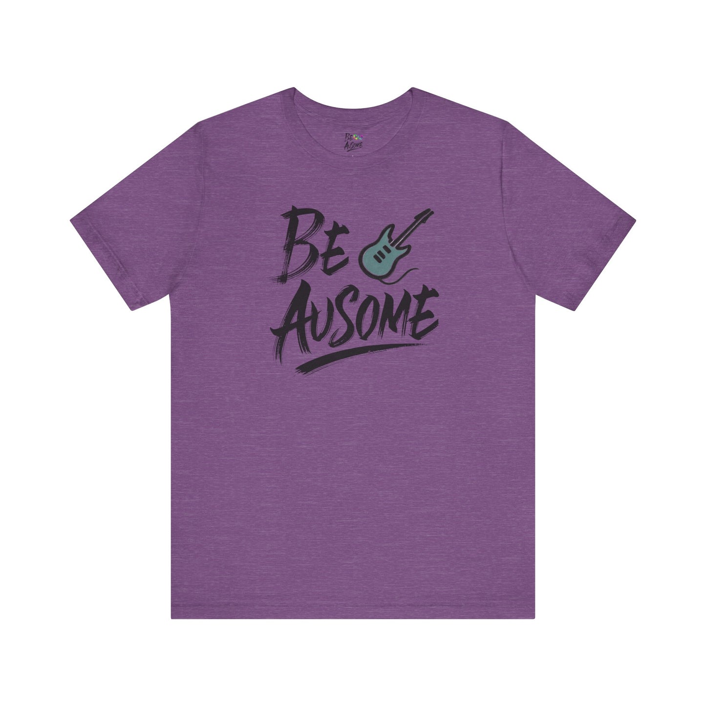 Electric Guitar Be Ausome Autism Awareness Short Sleeve Tee