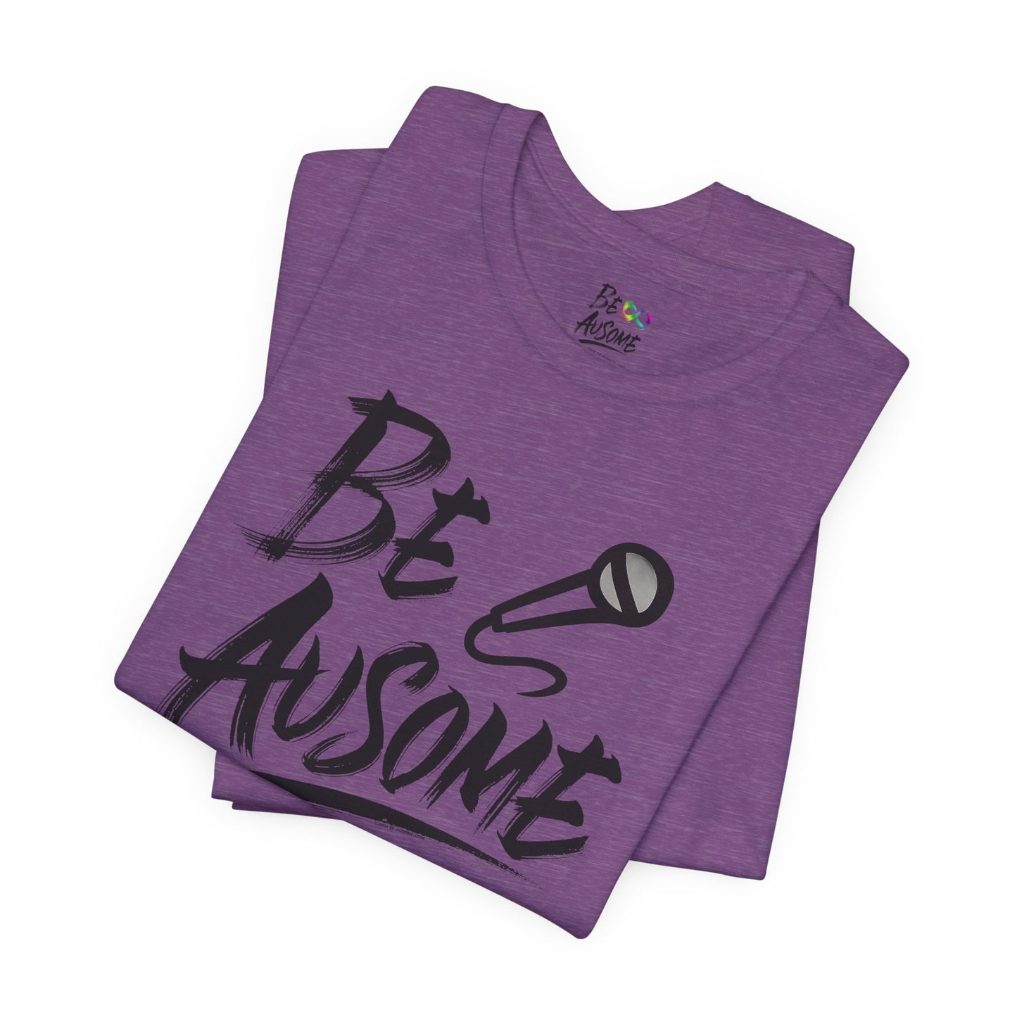 Microphone Be Ausome Autism Awareness Short Sleeve Tee