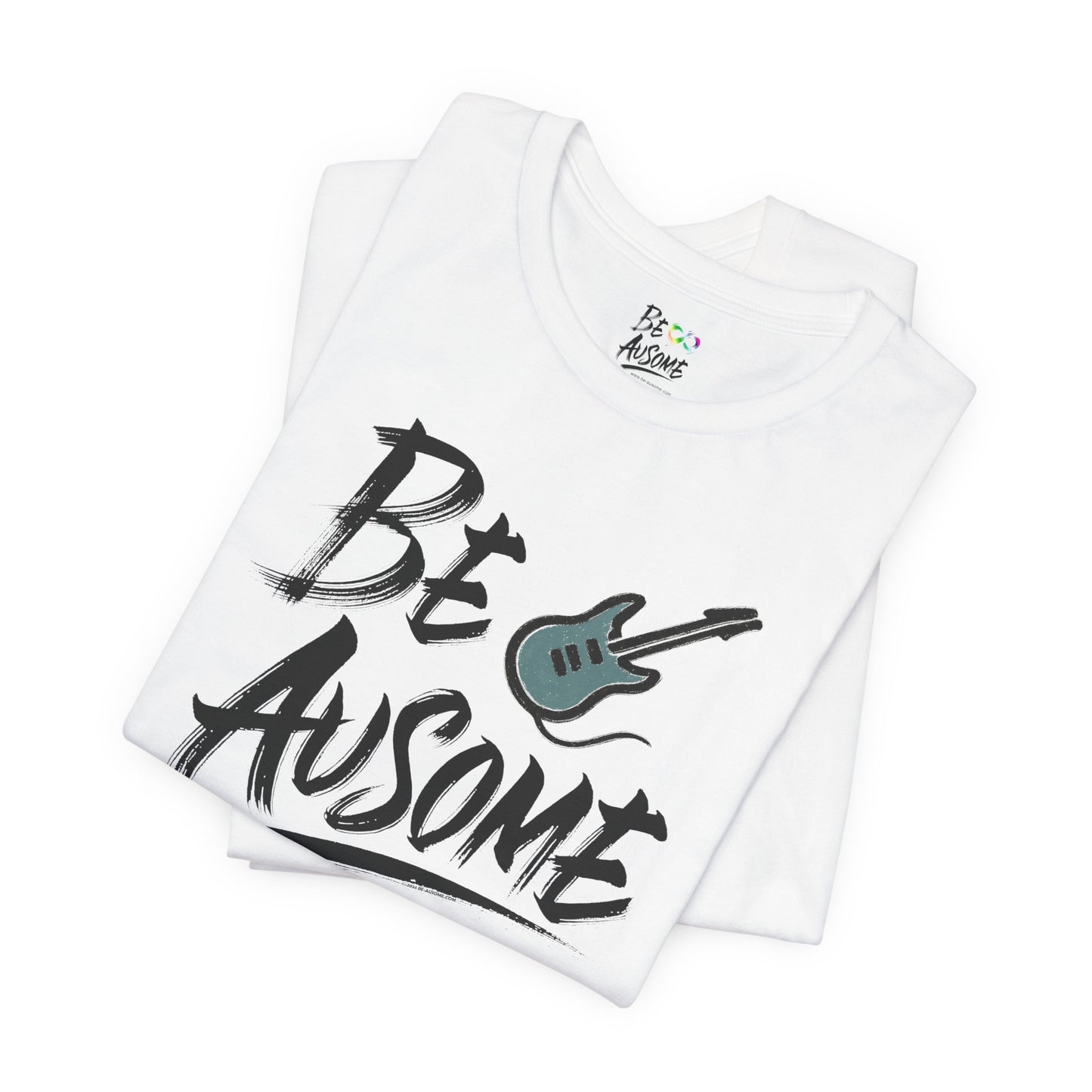 Electric Guitar Be Ausome Autism Awareness Short Sleeve Tee