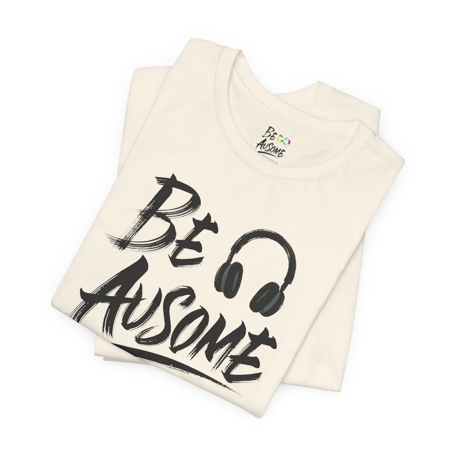 Headphones Be Ausome Autism Awareness Short Sleeve Tee