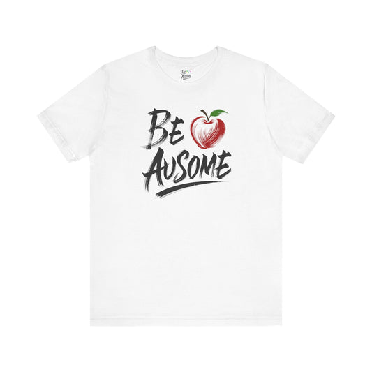 Apple Be Ausome Autism Awareness Special Education Teacher Short Sleeve Tee
