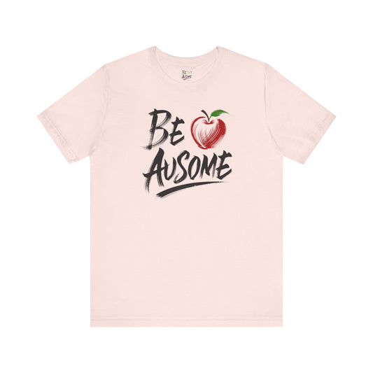 Apple Be Ausome Autism Awareness Special Education Teacher Short Sleeve Tee